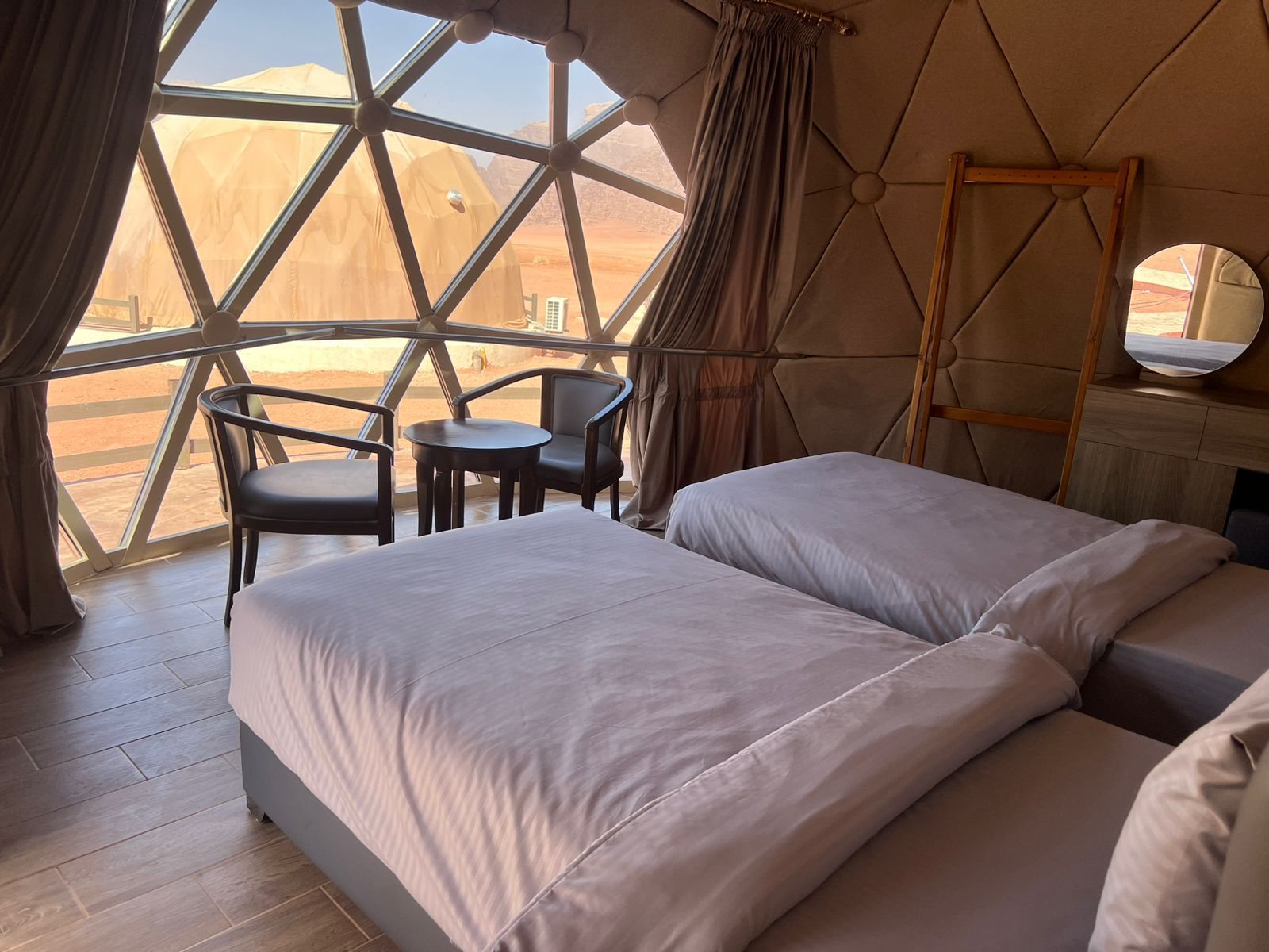 A dome for two with a desert view